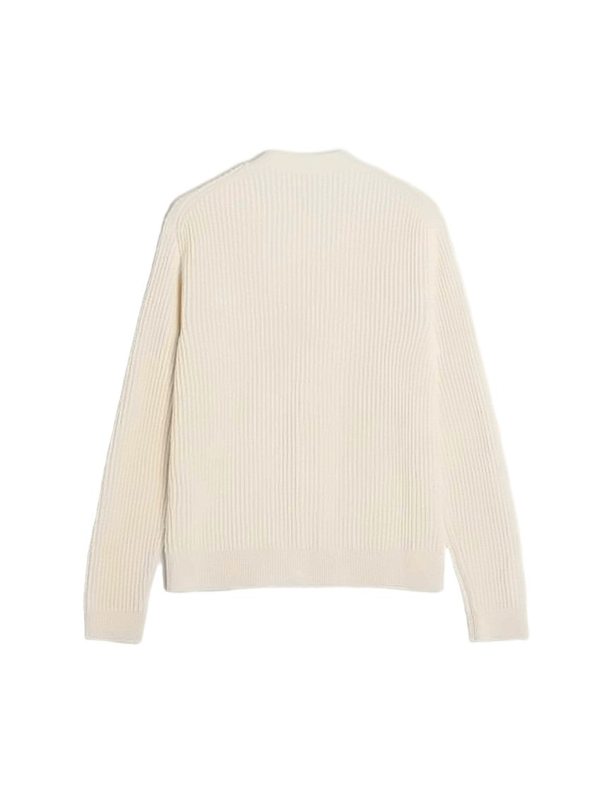 Maison Kitsuné Ribbed Knit Cardigan With V-Neckline And Button-Down Front