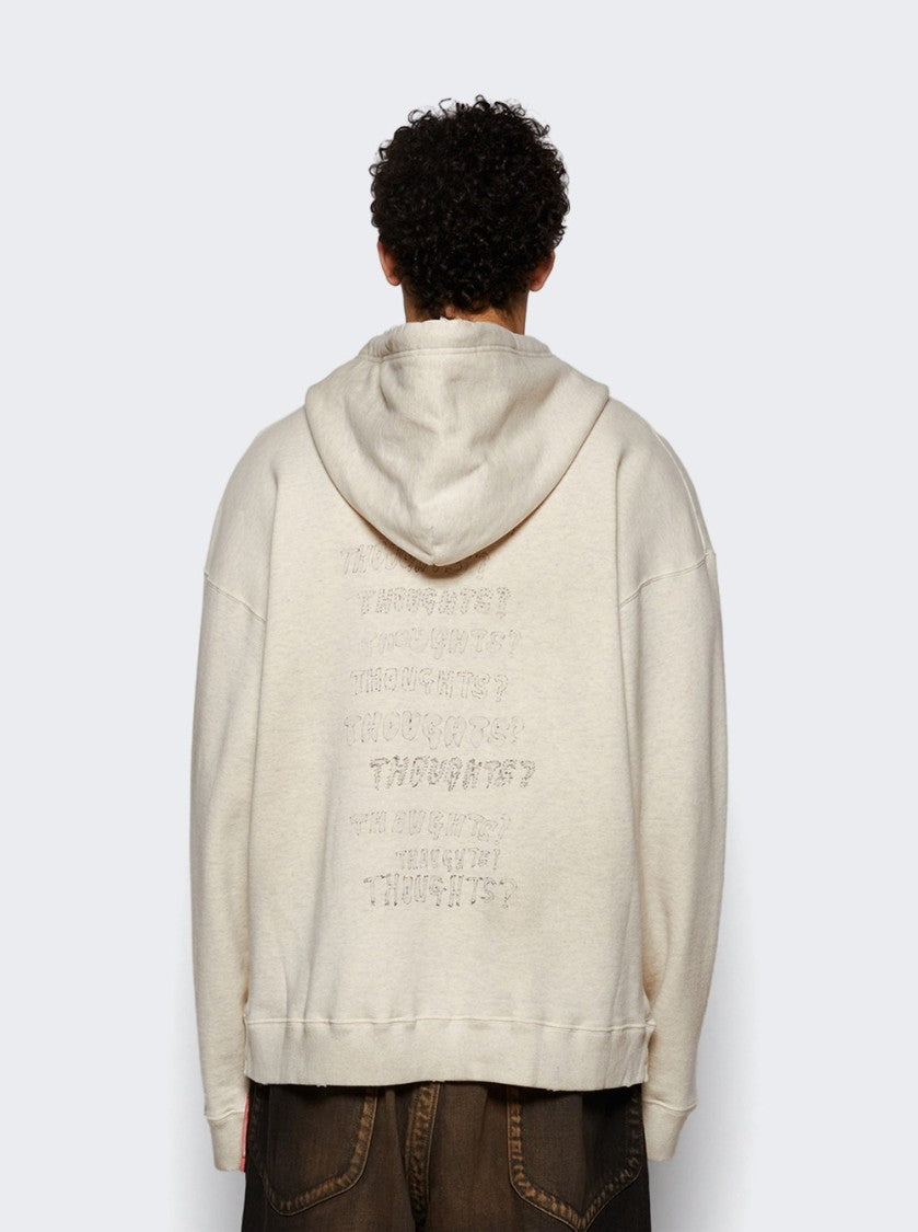 Maison Mihara Yasuhiro Distressed Zip Up Hoodie White