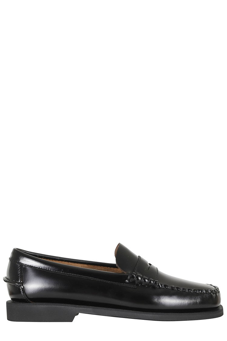 Sebago Black Dan Po Lt Full-Grain Leather Moccasin Loafers