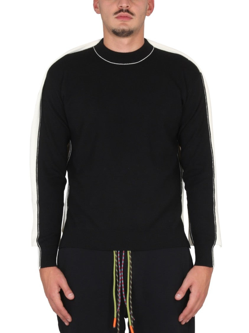 Ambush Cross-Neck Knit Sweater With Ribbed Collar