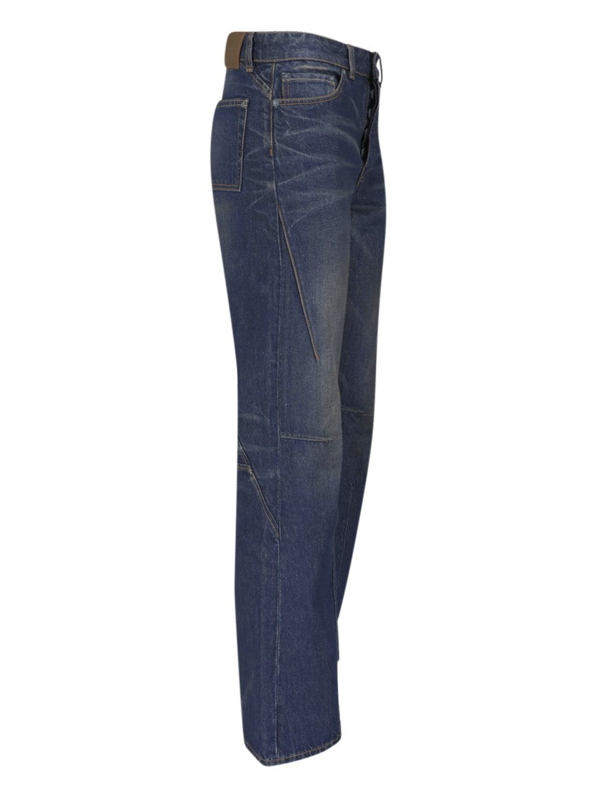 Our Legacy Blue Flared Faded Denim Jeans