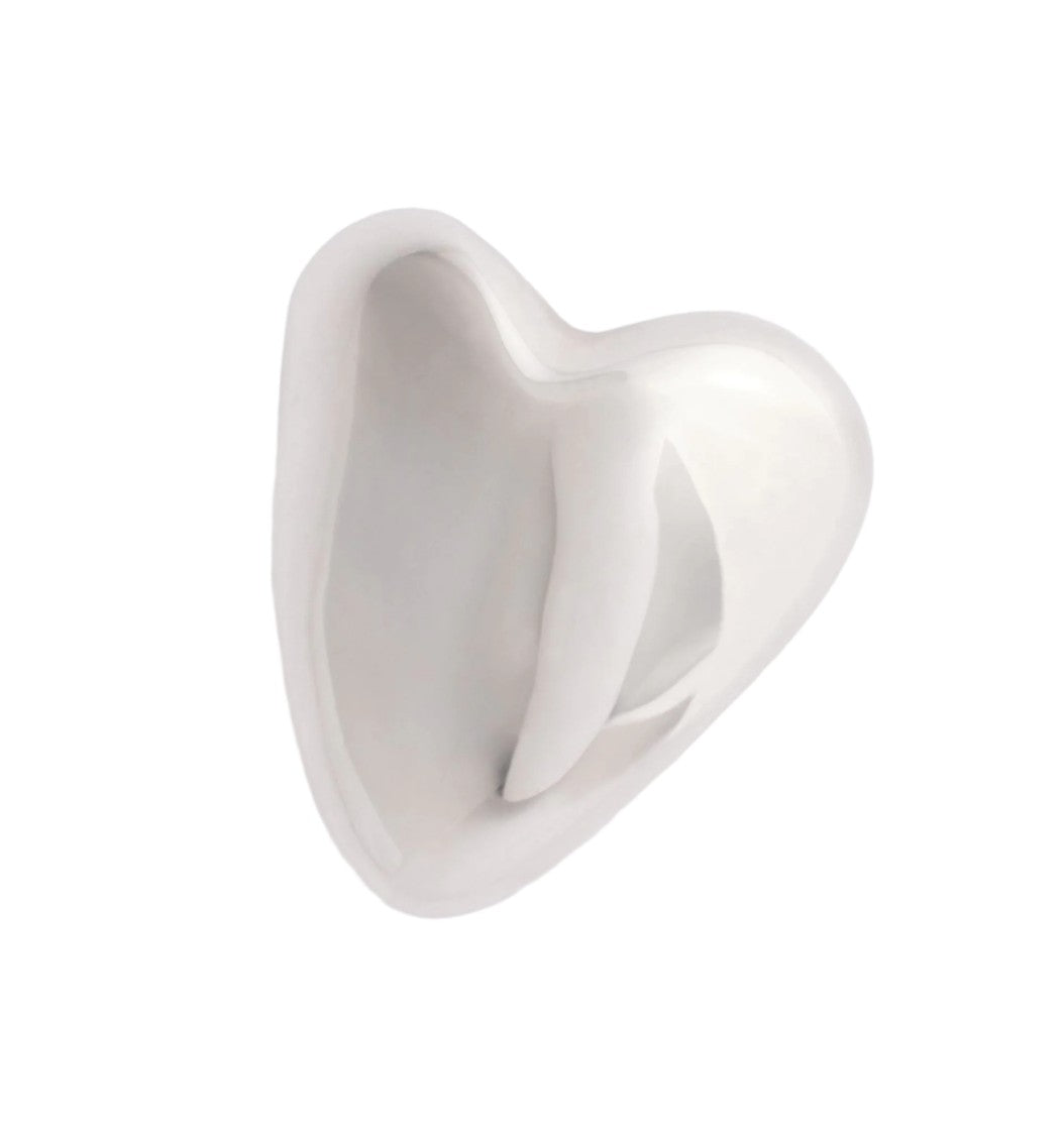 Ami Paris Contemporary Heart-Shaped Sterling Silver Ring