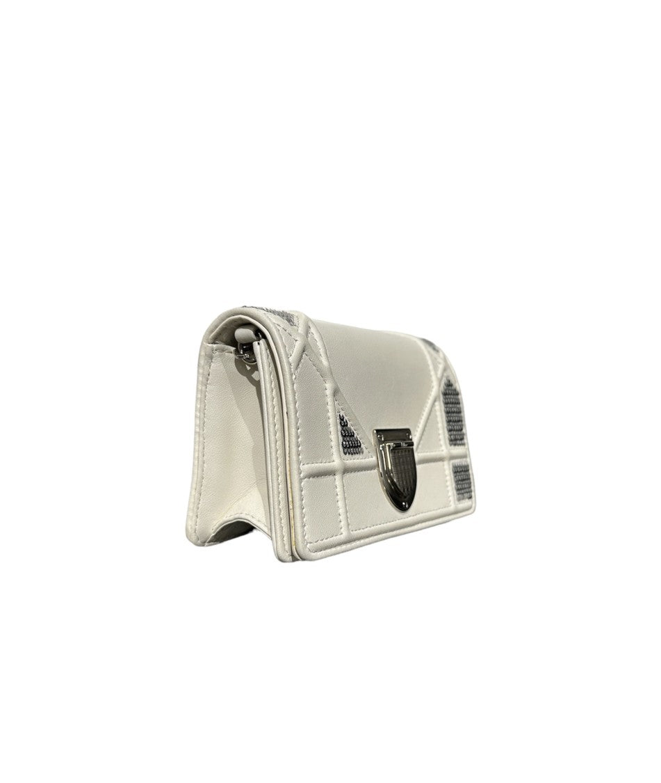 Dior Mini Diorama White Leather Shoulder Bag