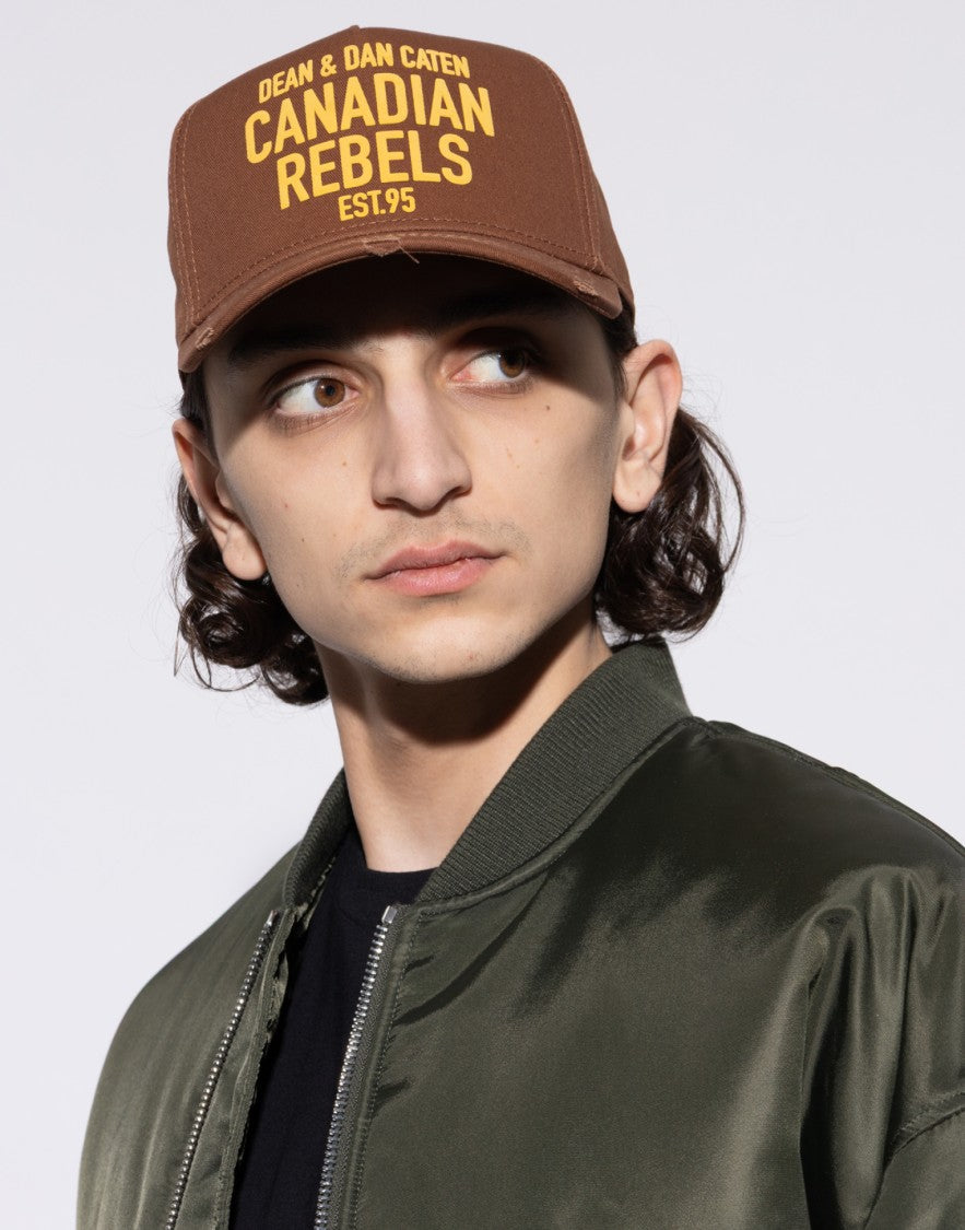 Dsquared2 Brown Canadian Rebels Logo Cotton Baseball Cap