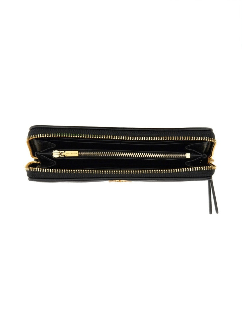 Tory Burch Neutrals Kira Quilted Chevron Leather Wallet