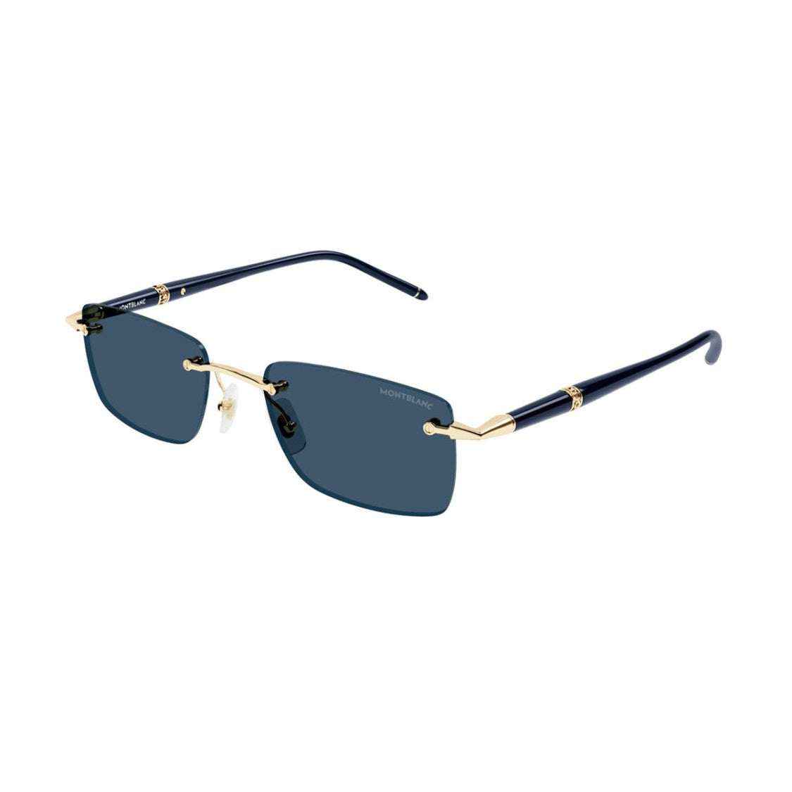 Montblanc Blue Mb0344s Meisterstuck Rectangle Sunglasses