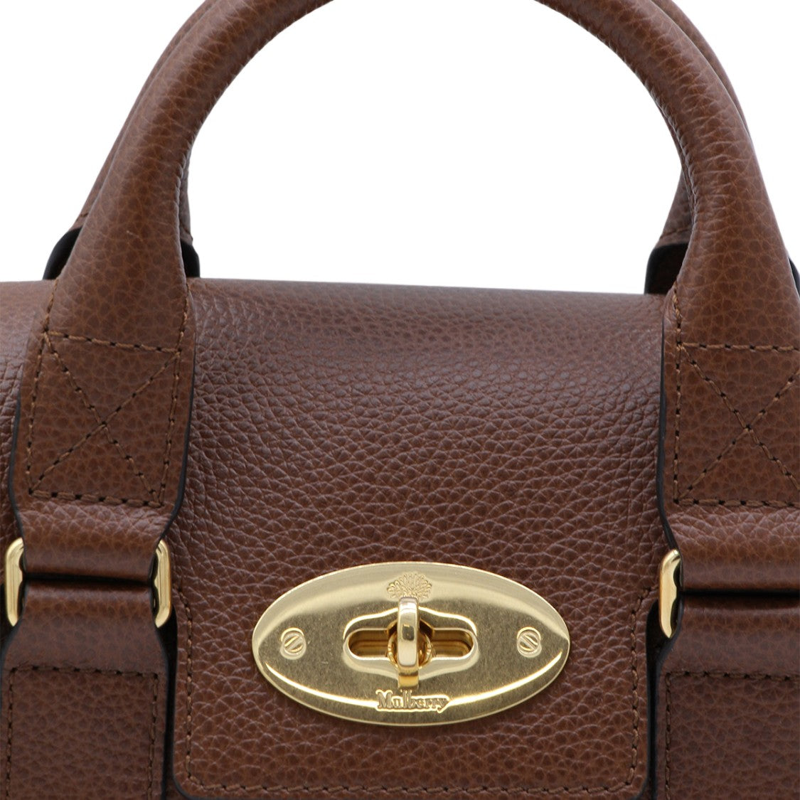 Mulberry Structured Handbag In Rich Brown Pebbled Leather With Gold-Tone Accents