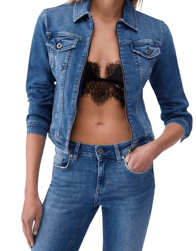 Liu Jo Slim Fit Stonewash Denim Jacket