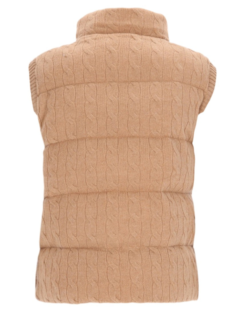Polo Ralph Lauren Cable Knit High Collar Wool-Cashmere Vest