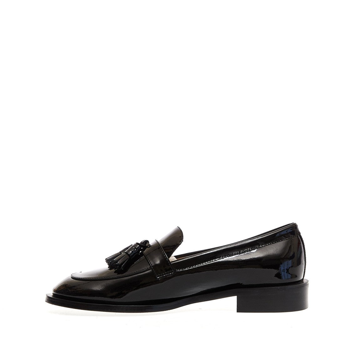 Stuart Weitzman Black Tassel Moccasins