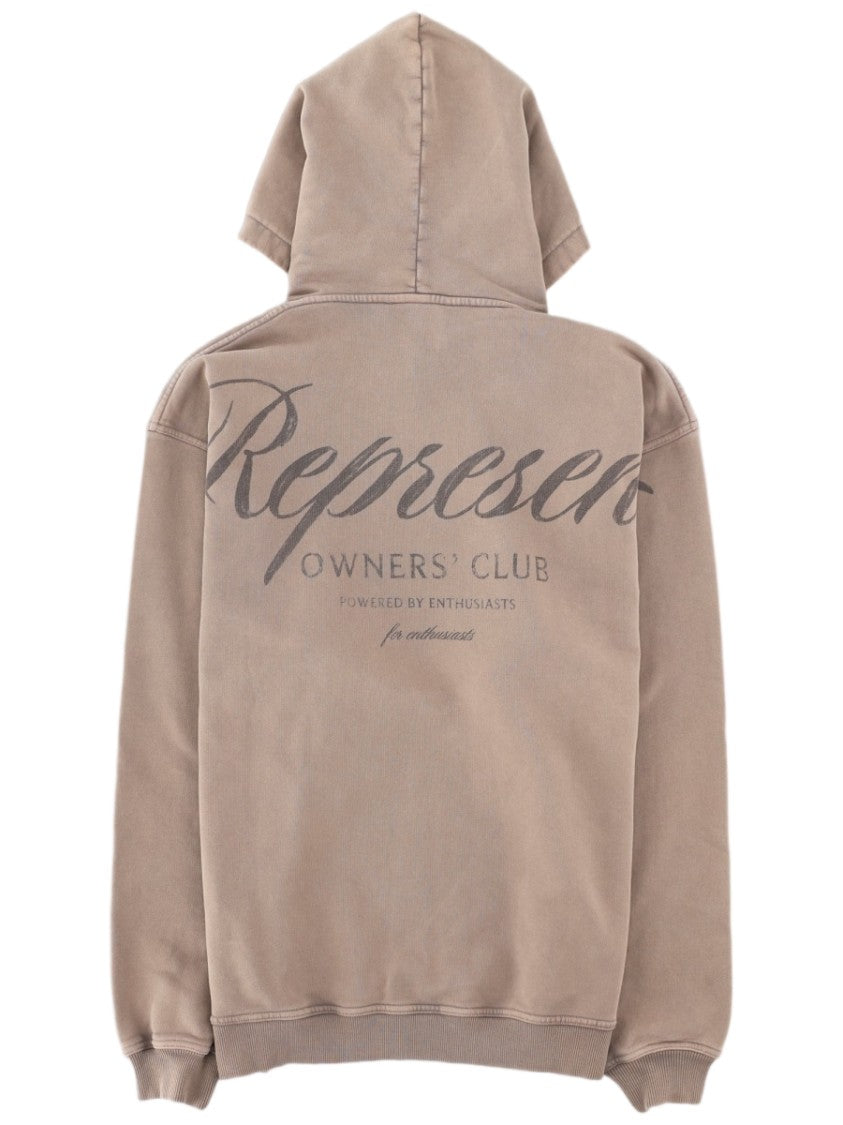 Represent Muted Taupe Cotton Hoodie
