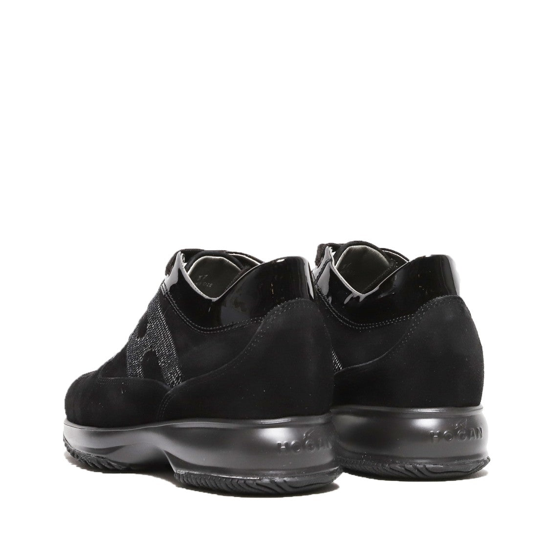 Hogan Black Suede And Patent Leather Interactive Sneakers