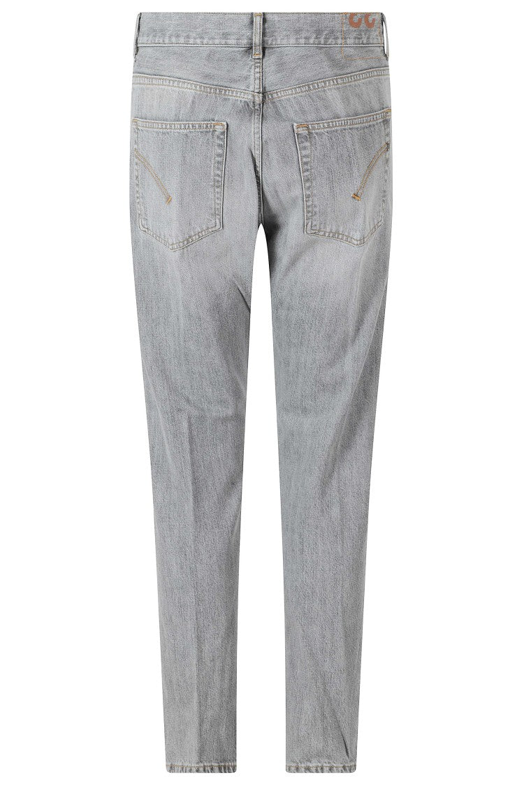 Dondup Gray 5-Pocket Covered-Placket Cotton Straight-Leg Jeans
