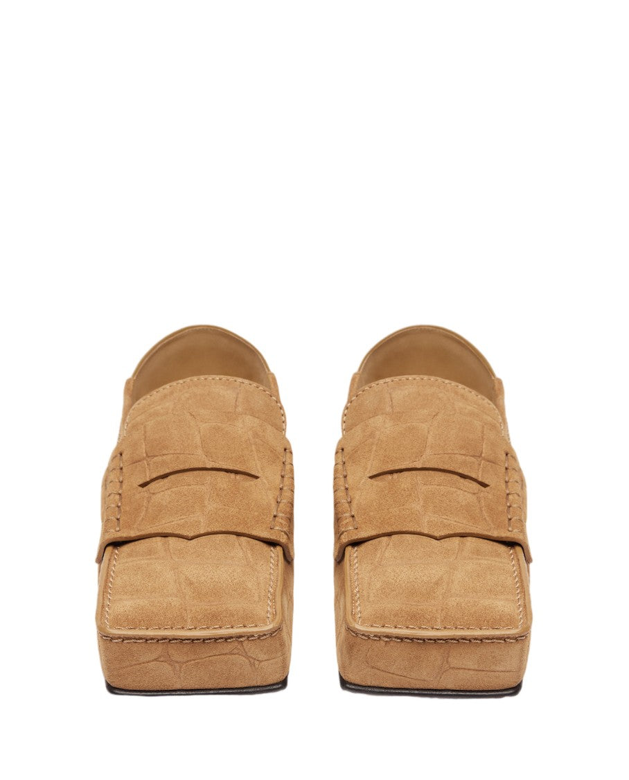 Jacquemus Suede Loafers With Wide Slit And Exposed Hand Stitching
