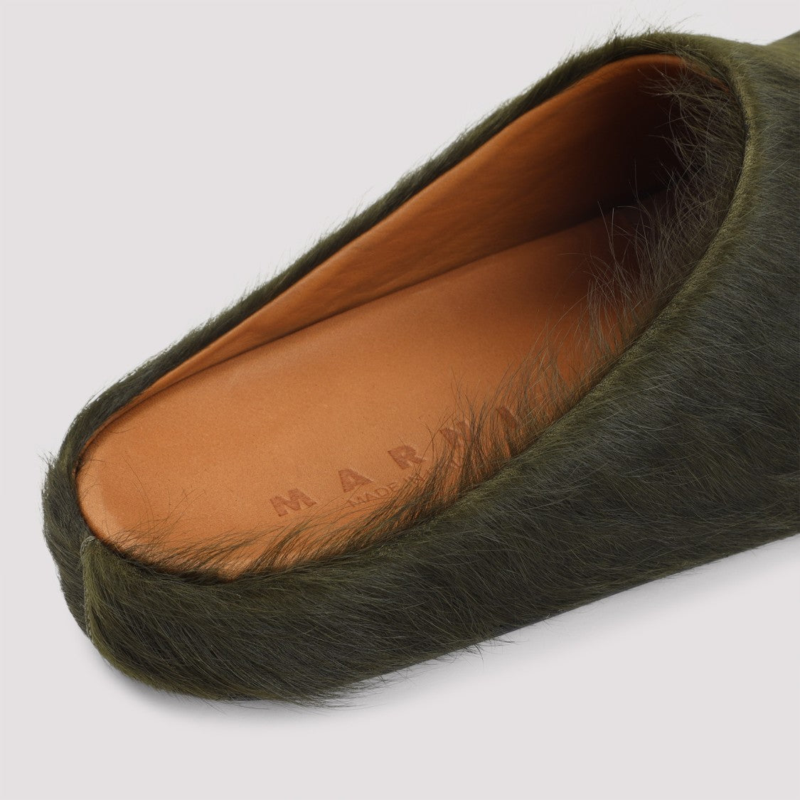 Marni Deep Sage Calf Hair Fussbett Sabot Mules