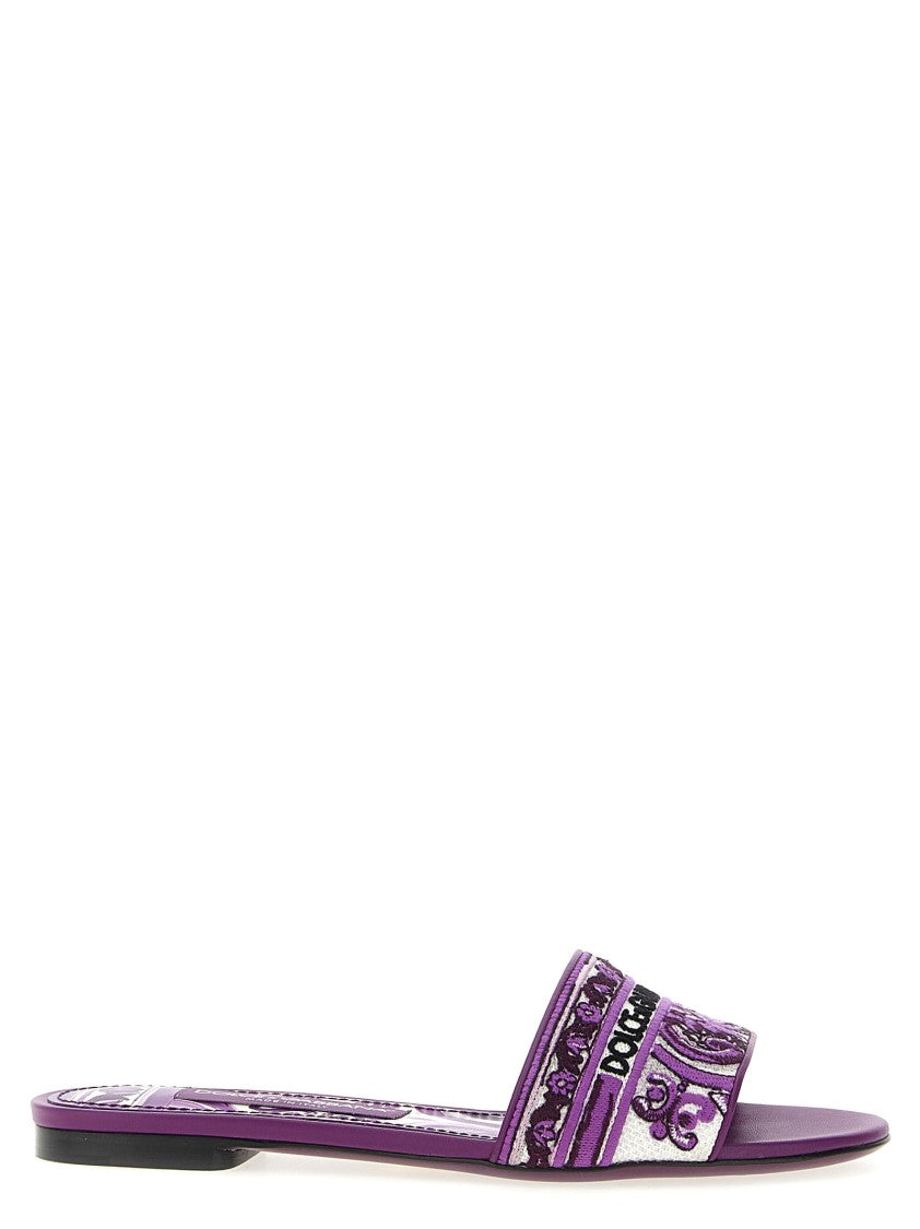 Dolce & Gabbana 'Maiolica' Embroidery Slides