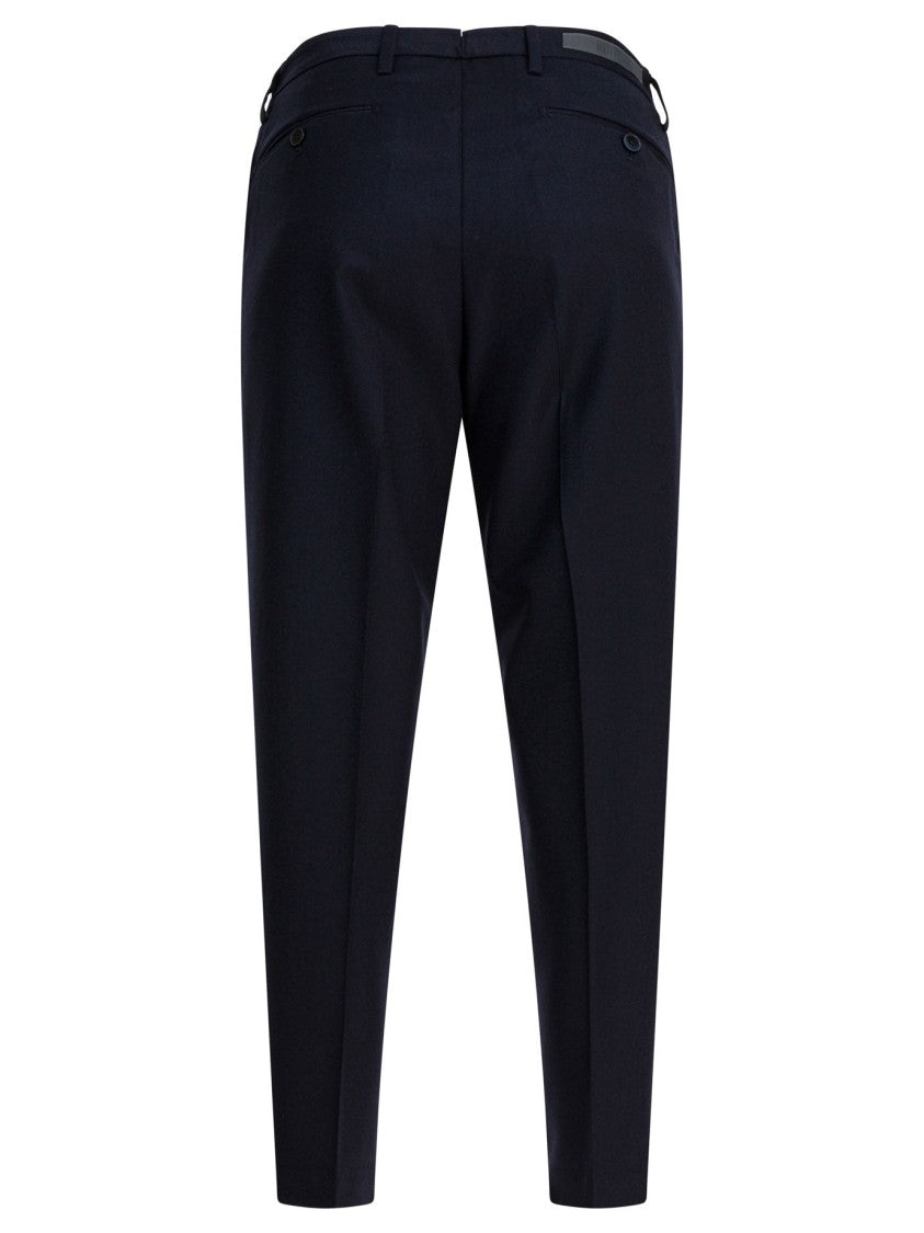 Briglia Tapered Black Trousers With Pleated Detailing