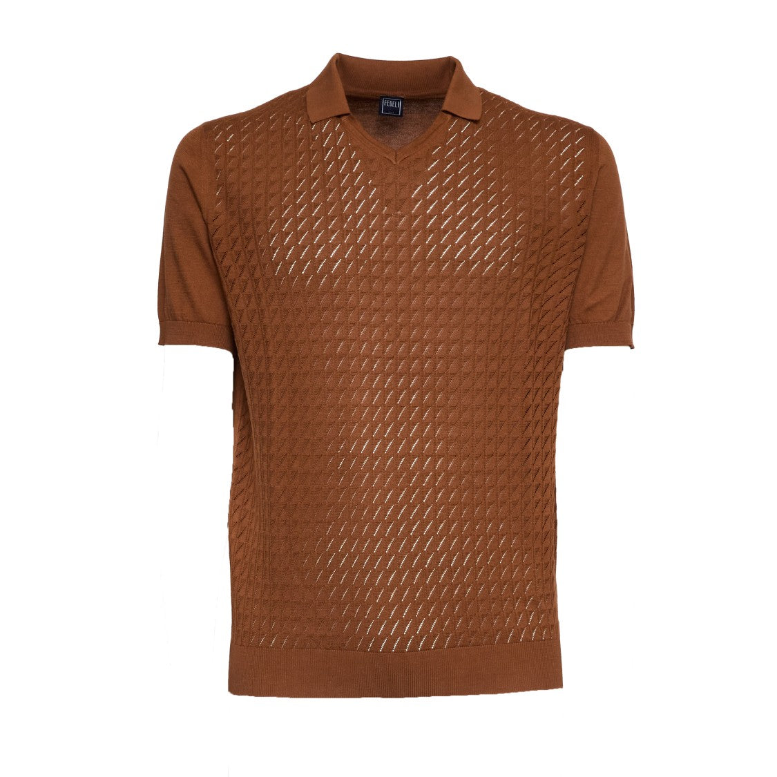 Fedeli Felipe Giza Cotton V-Neck Polo Shirt