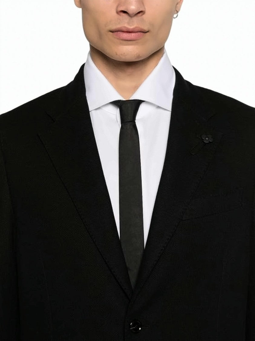Lardini Classic Tailored Black Cotton Suit Set