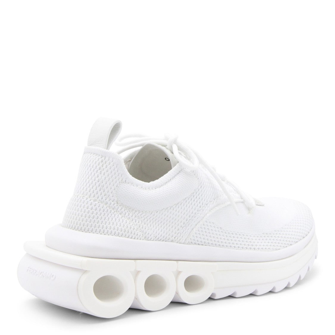 Ferragamo White Cotton Fastening Sneakers