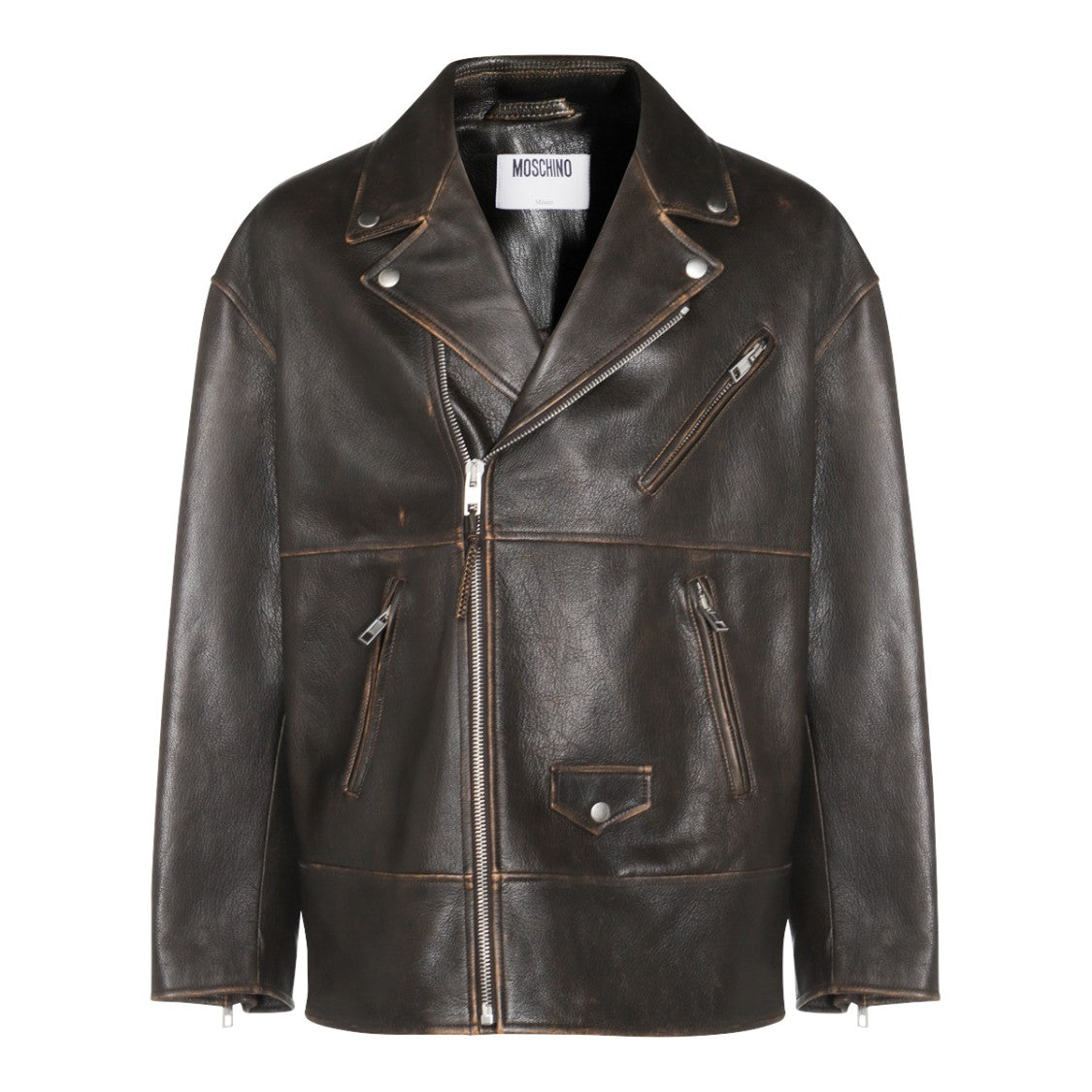 Moschino Brown Leather Jacket