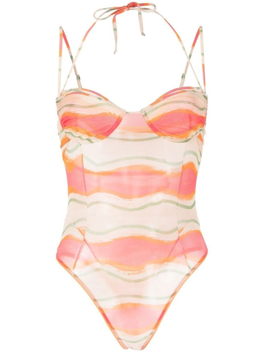 Jacquemus Graphic-Print Mesh Bodysuit