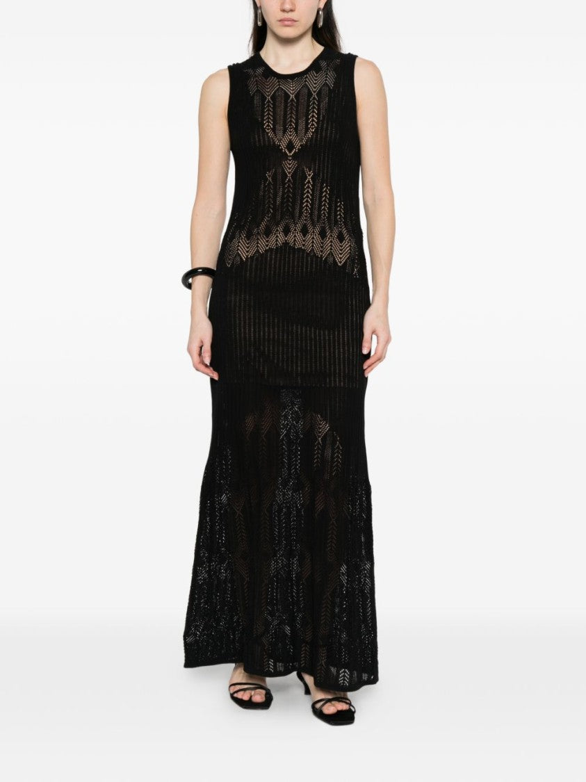 Liu Jo Black Sleeveless Crochet Day Dress