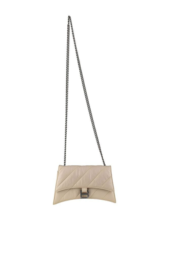Balenciaga Sand-Beige Quilted Leather Crush Chain Xs Bag