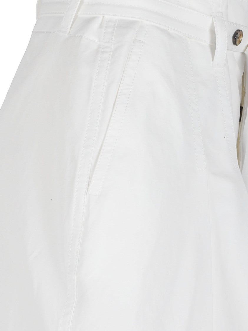 Bottega Veneta High-Waisted Wide-Leg Pleated Shorts