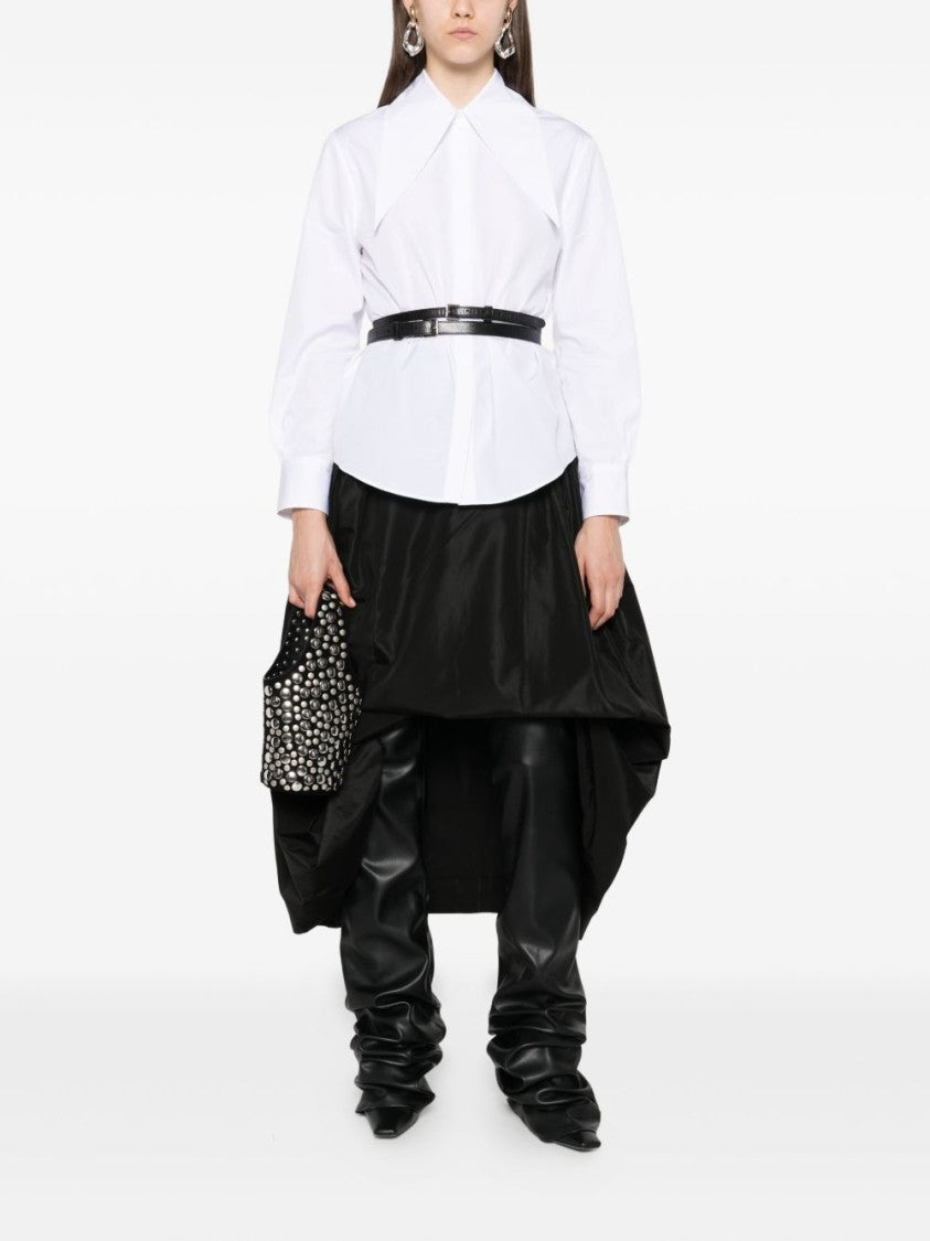 Alexander Mcqueen White Shirt With Oversized Pointed Collar