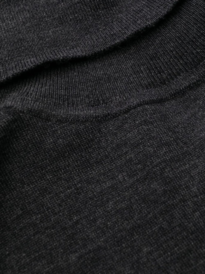 P.A.R.O.S.H. Grey Midi Dress With High Neckline