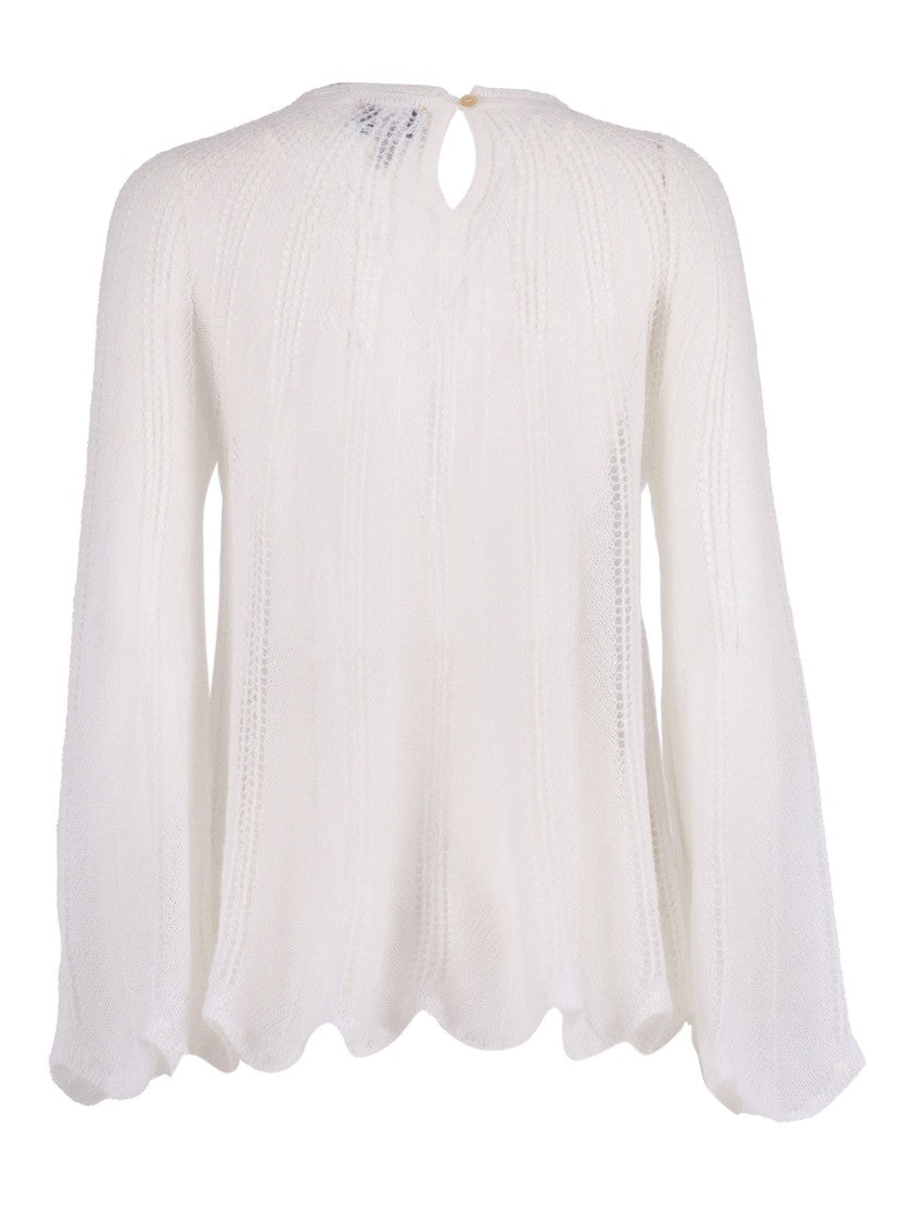 Forte Forte Pointelle Stitch Mohair Lace Sweater