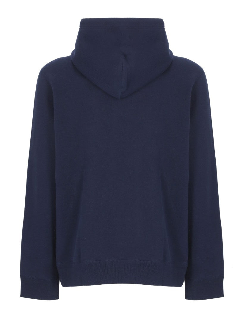 Polo Ralph Lauren Logo-Embellished Blue Cotton Hoodie