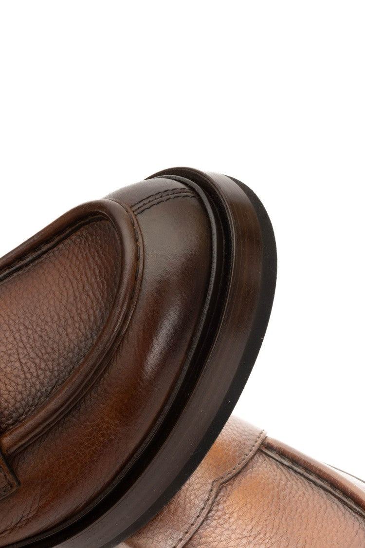 Santoni Deer Leather Moccasins