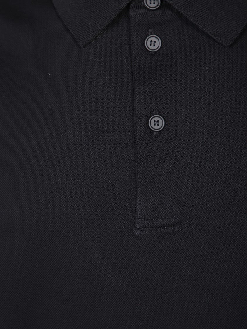 Givenchy Ribbed Black Polo Shirt With Iconic 4G Logo