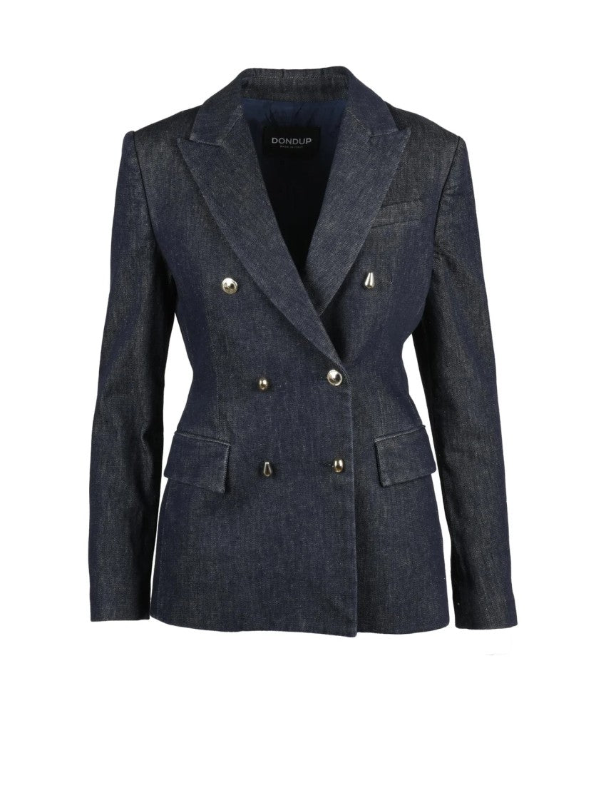 Dondup Double-Breasted Cotton Denim Jacket
