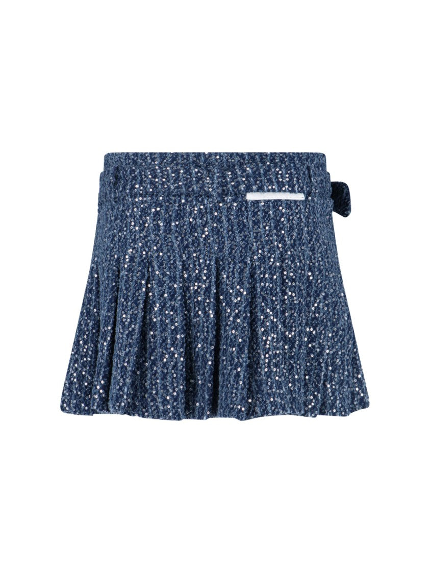 Charles Jeffrey Loverboy Pleated Mini Skirt With Shimmering Sequins