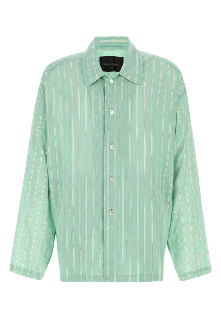 Balenciaga Embroidered Cupro Blend Oversize Shirt