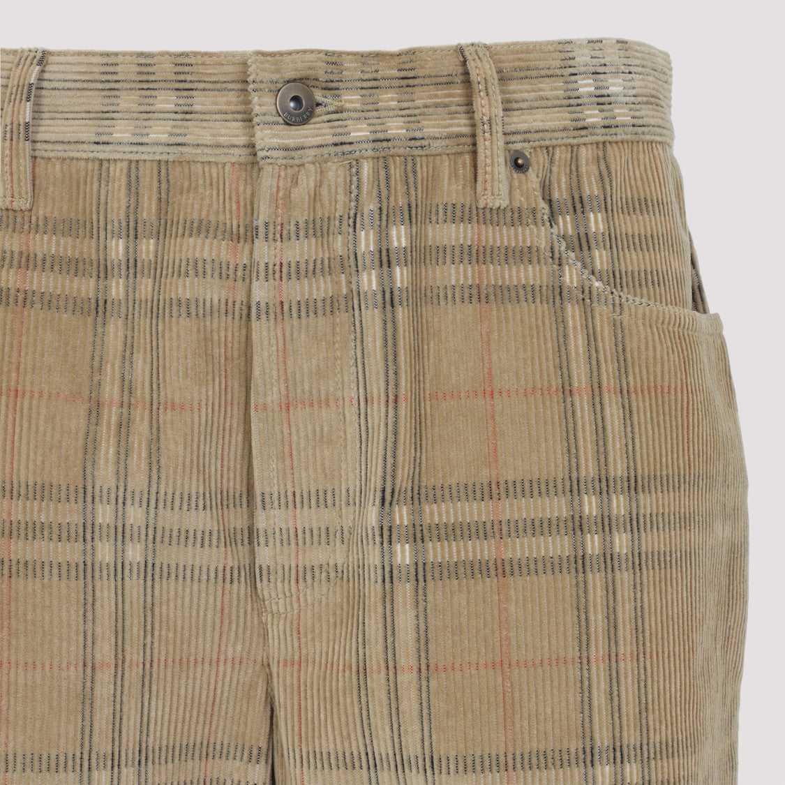 Burberry Fred Check Beige Cotton Pants