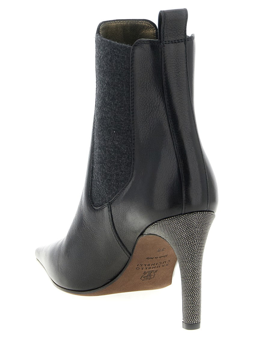Brunello Cucinelli 'Precious Block Heels' Ankle Boots