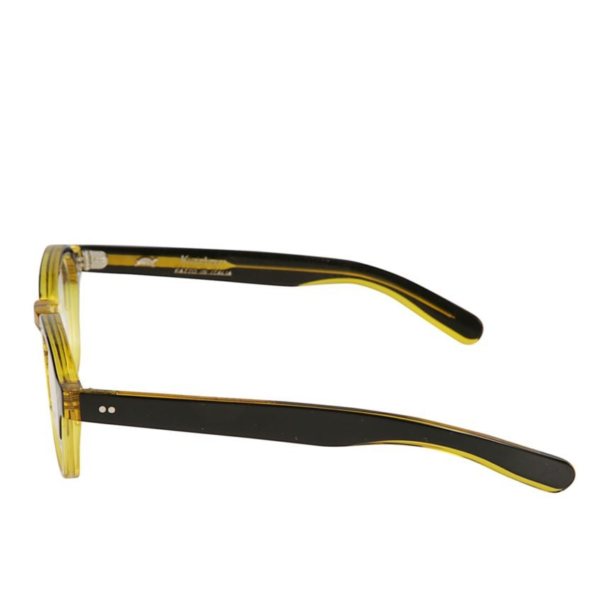 Kador Jack Translucent Yellow Square Frame Sunglasses With Accented Temples