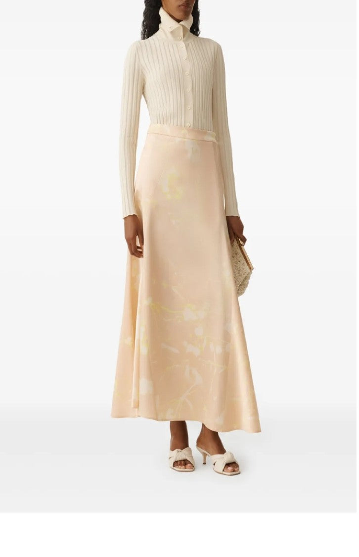 Fabiana Filippi Ribbed High Collar Top With Button-Down Front