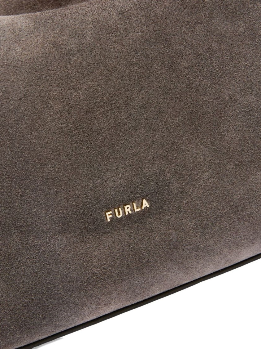 Furla Slouchy Leather Suede Shoulder Bag