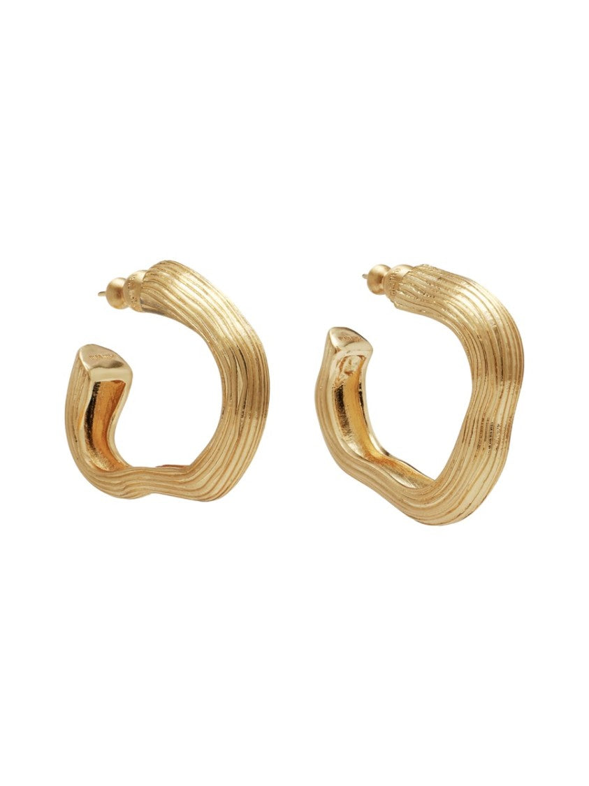 Cult Gaia Palais Ribbed Hoop Earrings
