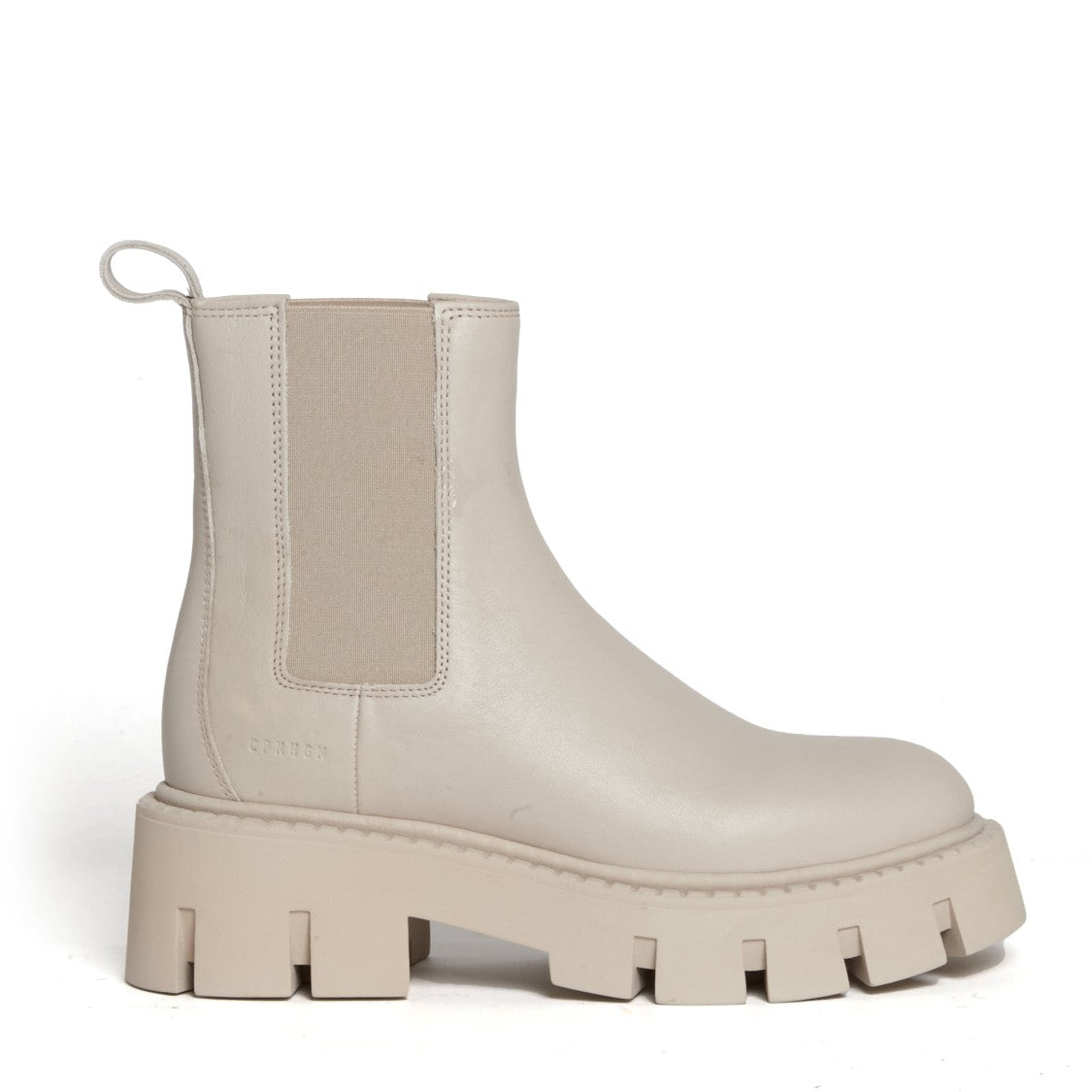 Copenhagen Beige Leather Ankle Boots