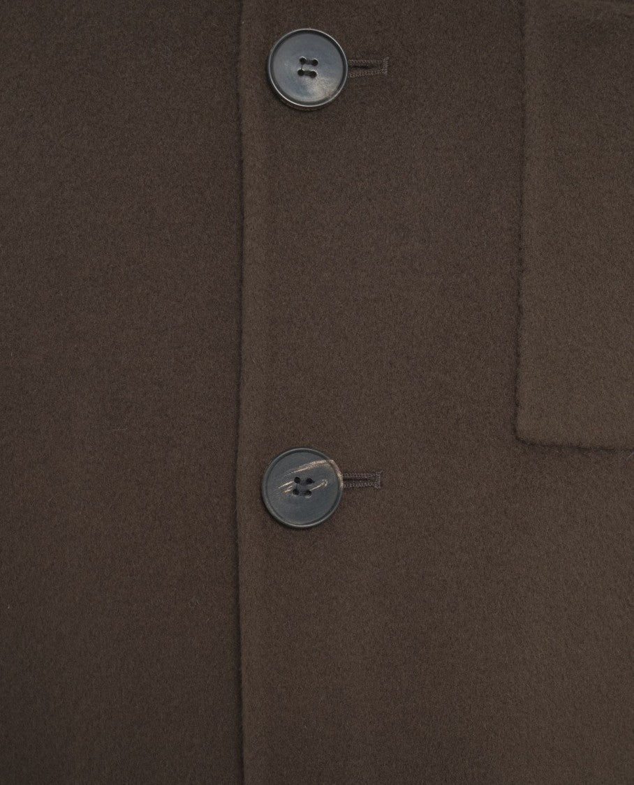 Amaranto Casual Misto Lana Overshirt With Classic Collar And Four Pockets