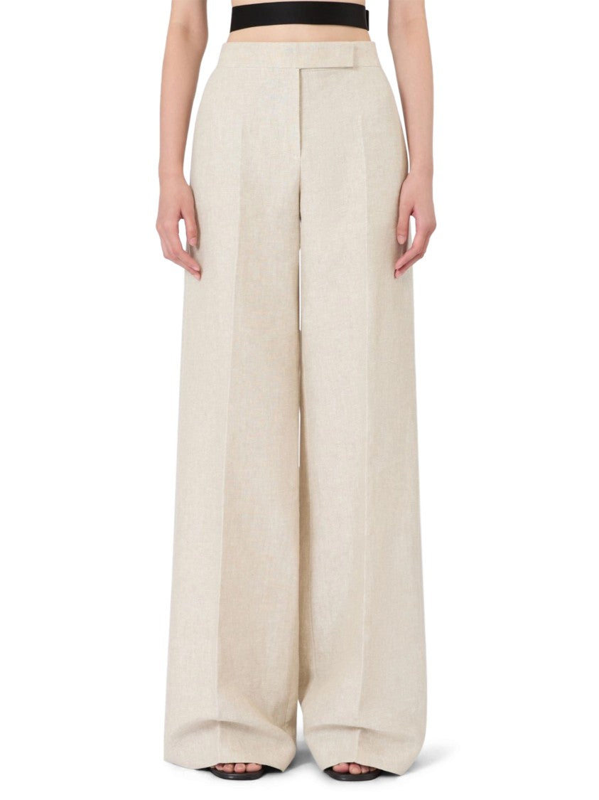 Max Mara Wide-Leg Trousers With High Waist And Pleated Detail