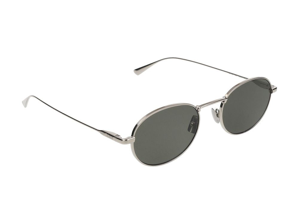 Saint Laurent Silver Round Metal Frame Sunglasses