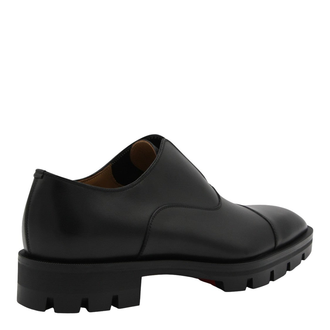 Christian Louboutin Smooth Black Leather Slip-On Shoes