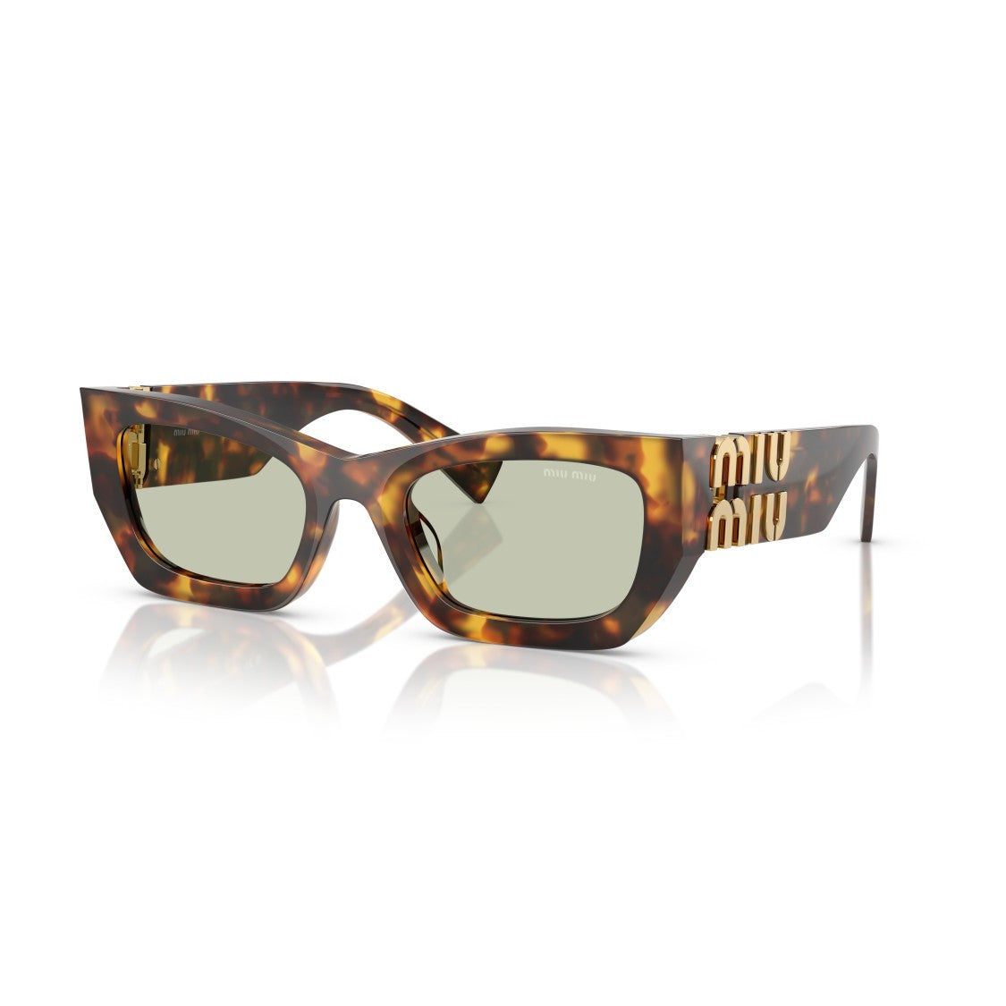 Miu Miu 0Mu 09Ws Angular Tortoiseshell Acetate Sunglasses